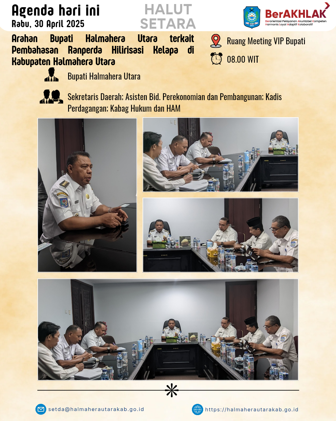 Agenda April Pemerintah Kabupaten Halmahera Utara