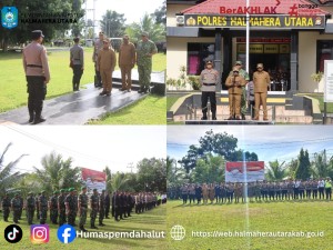 Bupati Halut Jadi Irup Di Apel Gelar Pasukan Operasi AMAN NUSA I 2026.