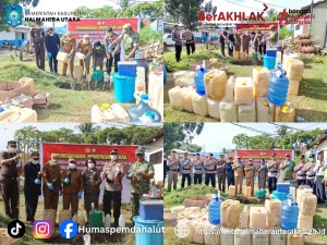 Bupati Piet Hein Babua,Hadiri Pemusnahan Miras  KRYD Periode Januari-Maret Tahun 2026 di Polres Halut . 