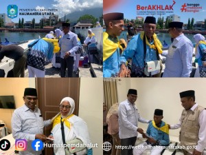 Wakil Bupati Halmahera Utara  Kasman Hi Ahmad Jemput dan Bekali 17 Calon Jemaah Haji di Ternate. 