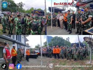 Bupati Halut Piet Hein Babua,Dampingi Pangdam XV/Pattimura Pimpin Apel Kesiapan Evakuasi Korban Gunung Dukono Hari Ketiga. 