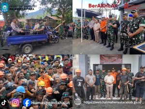 Apresiasi Tertinggi Untuk Kerja Sama Dan Dedikasi Yang Solid Disampaikan Bupati Halut Kepada Semua Pihak Pencarian Korban Pendaki Gunung Dukono. 
