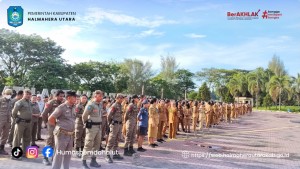 Wakil Bupati Kasman Hi Ahmad Jadi Irup pada Apel Pagi ASN Lingkup Pemda Halut. 