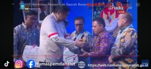 Bupati Halut  Piet Hein Babua,Raih Penghargaan Nasional Kategori Penanggulangan Kemiskinan Dan Penurunan Stunting.