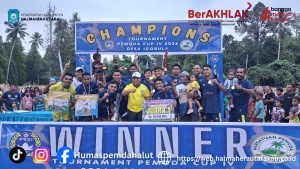 Laga Final Usai, Bupati Halmahera Utara Tutup Turnamen Sepakbola Pemuda Cup IV di Desa Igobula Galela Selatan. 